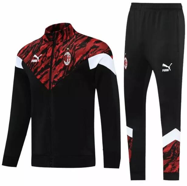 2021/22 AC Milan Black Red Training Kits Jacket and Pants